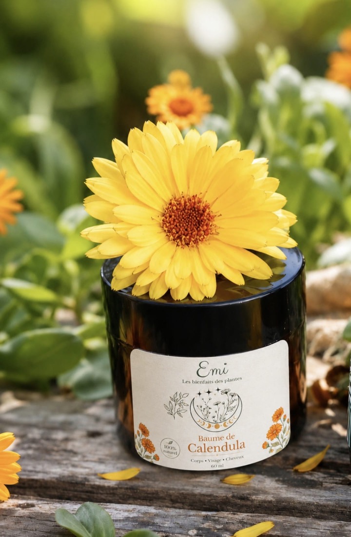 Baume au calendula - Emi. Les Bienfaits des Plantes, fait main en Vendée