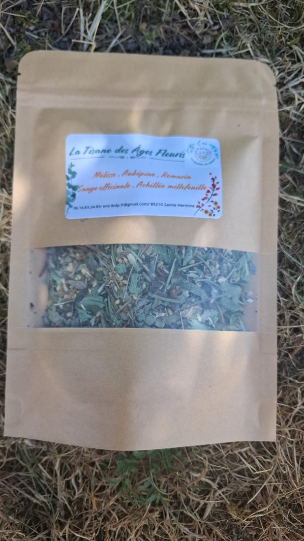 Tisane des âges fleuris - Emi. Les Bienfaits des Plantes, fait main en Vendée